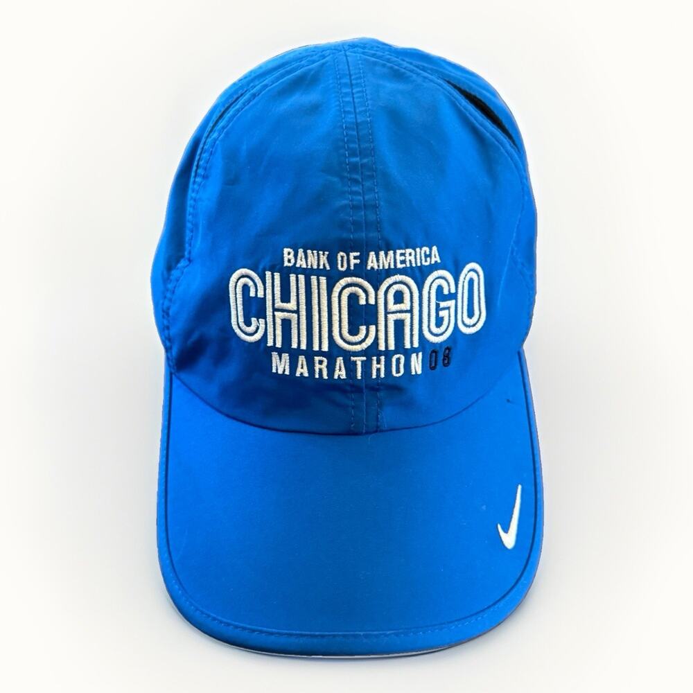 Nike Mens Blue Chicago Marathon 2008 Bank Of America Featherlight Strapback Hat